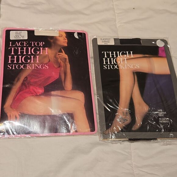 Vintage - 2 pairs sexy hosiery stockings new VINTAGE - Picture 1 of 10